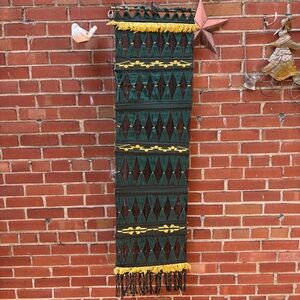 Vintage Handcrafted  Columbian Macrame Mid Century Wall Art - mcm Wall Hanging